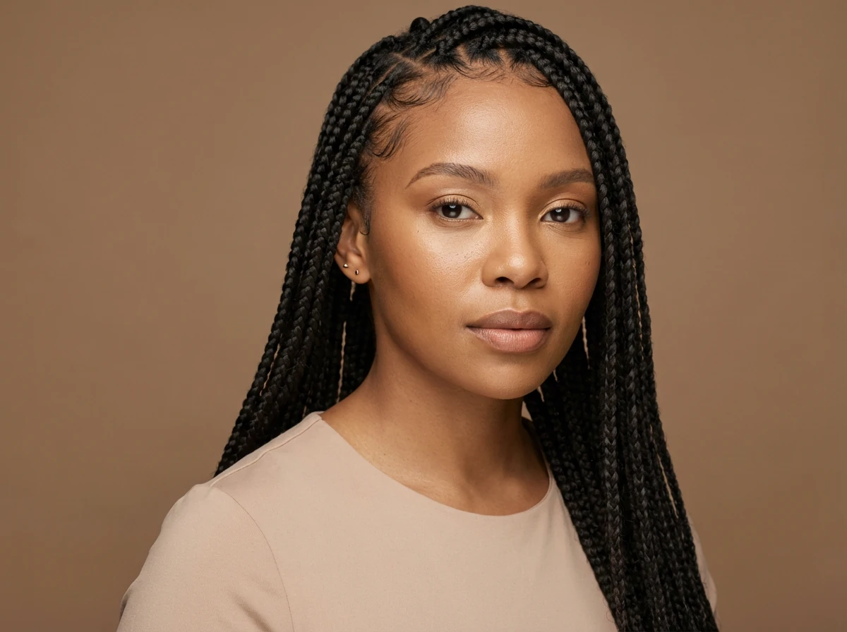 Knotless braids installed at Booked and Beautiful salon, Willow Park Manor, Pretoria East