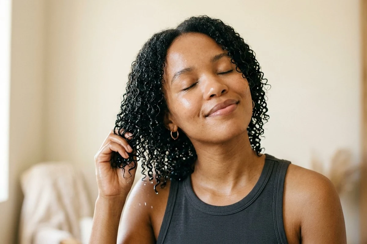 Hair wash and scalp care at Booked and Beautiful Pretoria East: freshly washed natural curls, wash day, scalp detox and clarifying wash